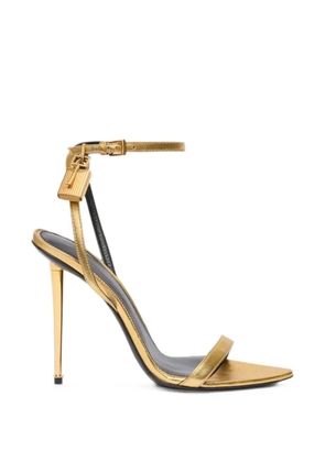 TOM FORD padlock-detail metallic sandals - Gold