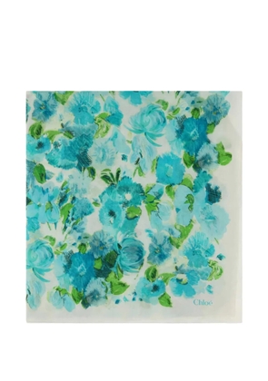 Chloé Wild Flowers floral-print sarong - Blue