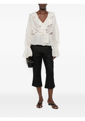 VICOLO polka-dot ruffled blouse - White