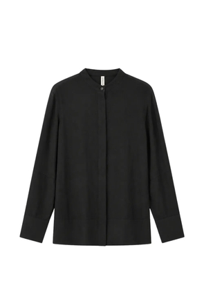Liviana Conti Agatha band-collar concealed-fastening shirt - Black