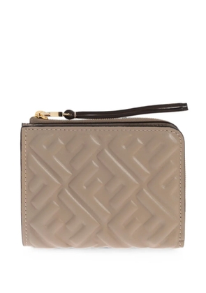 FENDI Baguette FF-embossed leather wallet - Neutrals