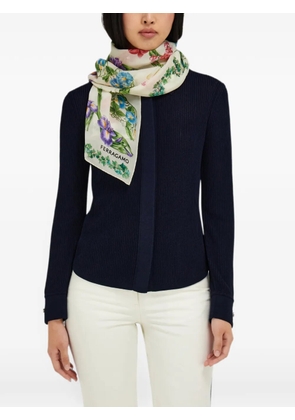 Ferragamo Eden Shoes-print silk scarf - Neutrals