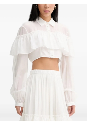 Aniye By Carmen ruffled cropped shirt - White