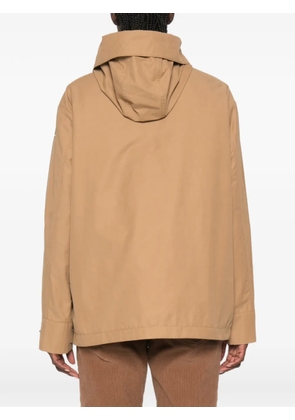 Moncler logo-patch hooded jacket - Brown