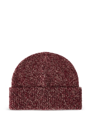 Brunello Cucinelli virgin wool, silk and cashmere ribbed beanie - Red
