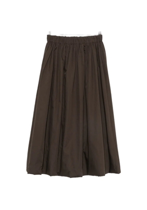 VICOLO elasticated-waist flared midi skirt - Brown