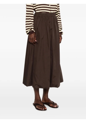 VICOLO elasticated-waist flared midi skirt - Brown