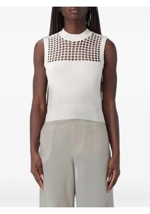 Emporio Armani mesh-knit sleeveless top - White