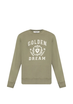 Golden Goose logo-print distressed-effect sweatshirt - Green
