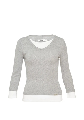 GLOWNY layered-contrast hoodie - Grey