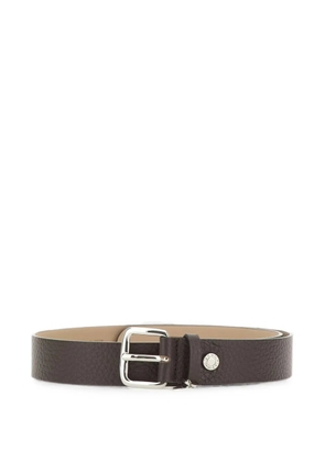 GIANNI CHIARINI logo-charm grained-leather belt - Brown