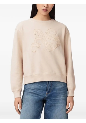 AllSaints logo-patch crew neck sweatshirt - Pink