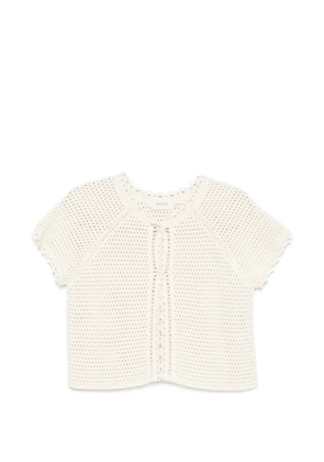 VICOLO crochet scalloped-trim cardigan - Neutrals