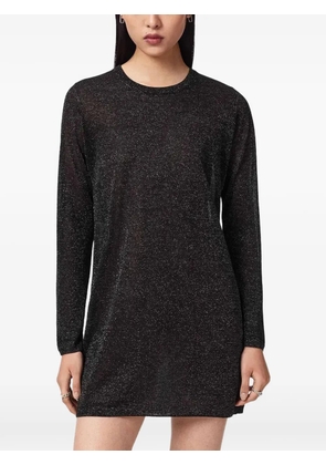 AllSaints logo-print metallic-effect dress - Black