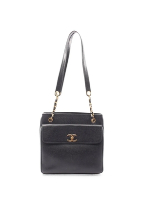 CHANEL Pre-Owned 1994-1996 Coco Mark leather shoulder bag - Black