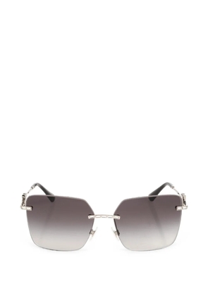 Dolce & Gabbana Eyewear crystal-embellished DG logo sunglasses - Silver