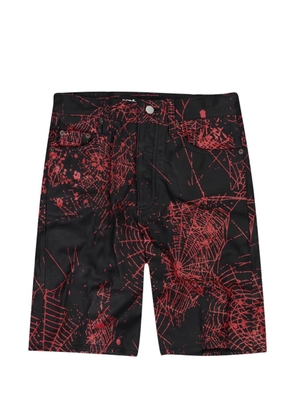 SP5DER Web V2 leather shorts - Black
