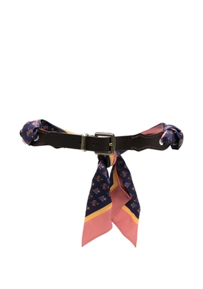 ETRO paisley-print leather-panel belt - Blue