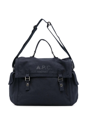A.P.C. logo-print messenger bag - Blue