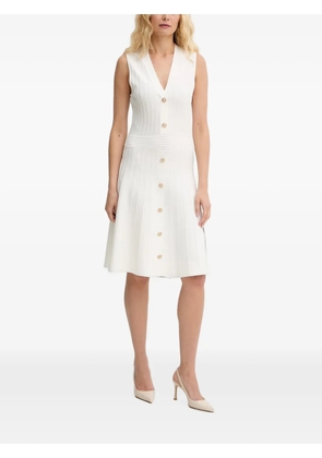 GUESS USA ribbed-knit button-down midi dress - White