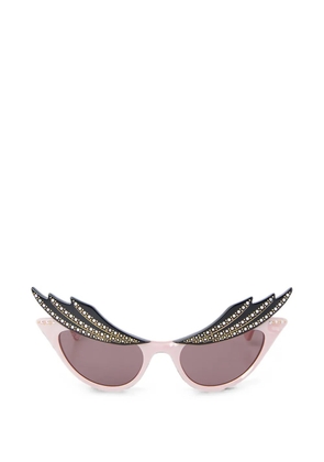 Gucci Eyewear crystal-embellished wing-frame sunglasses - Pink