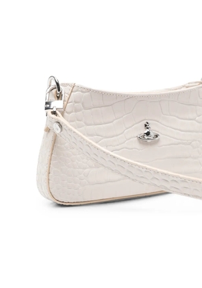 Vivienne Westwood Orb croc-effect shoulder bag - Neutrals