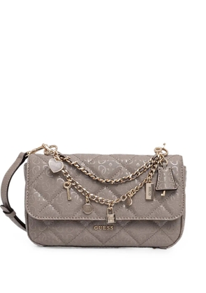 GUESS USA Libby quilted logo-embossed shoulder bag - Neutrals