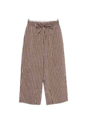 VICOLO stripe drawstring trousers - Brown