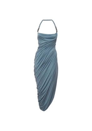 CHATS BY C.DAM ruched halterneck midi dress - Blue