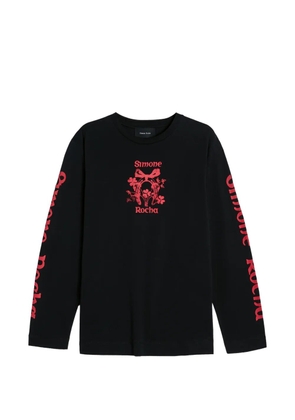Simone Rocha graphic-print long-sleeve T-shirt - Black