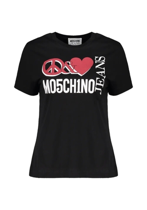 Moschino logo-print fitted T-shirt - Black