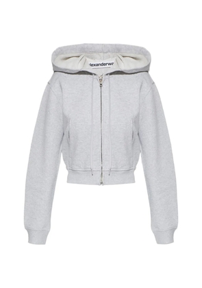 Alexander Wang zip-up cropped hoodie - Grey