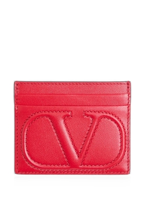 Valentino Garavani VLogo Walk card holder in calfskin - Red