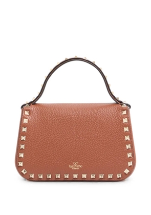 Valentino Garavani Rockstud small handbag in grainy calfskin - Brown
