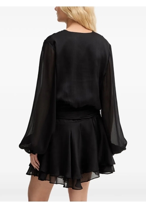 GUESS USA V-neck long-sleeve mini dress - Black