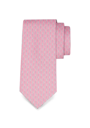 Ferragamo Seahorse-print silk tie - Pink