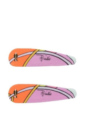PUCCI Orchidee Print Hair Clip Set - Pink