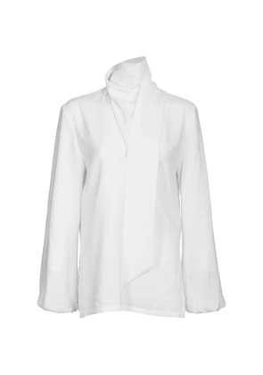 Silvia Tcherassi Alanis scarf-detail high-neck blouse - White