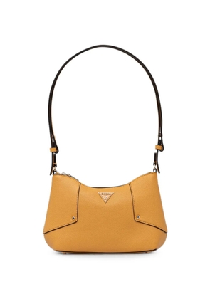GUESS USA Darcy logo-plaque pebbled-effect shoulder bag - Yellow