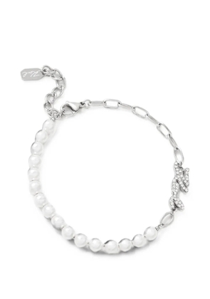 Karl Lagerfeld faux-pearl crystal-embellished bracelet - Silver