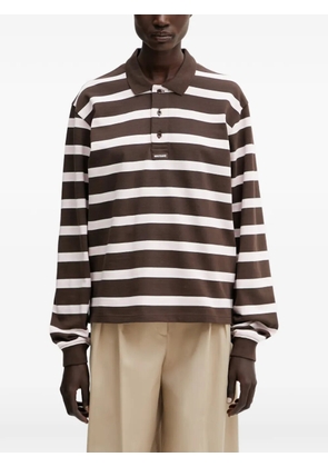 WRSTBHVR Seth horizontal-stripe long-sleeve polo top - Brown