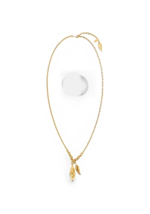 Chloé pearl-embellished leaf-pendant necklace - Gold