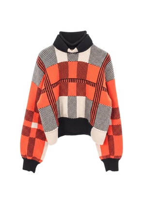 Hermès Pre-Owned 2000s geometric-pattern turtleneck sweater - Orange