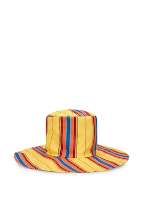 Moschino stripe-print wide-brim hat - Yellow