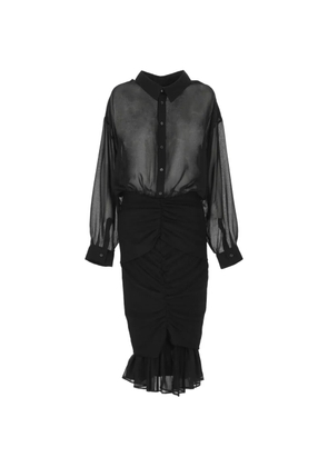 Jacquemus Siroco sheer-panel ruffled dress - Black