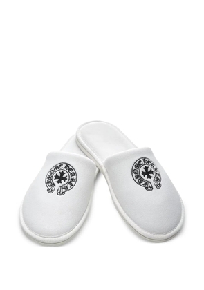 Chrome Hearts Hotel embroidered slippers - White