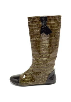 Marc By Marc Jacobs croc-embossed patent boots - Green