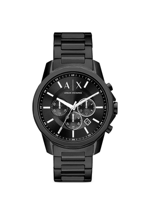 Armani Exchange logo-detail 44mm watch - Black