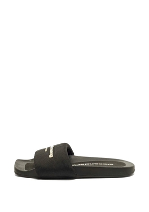 Alexander Wang logo-print pool slides - Black