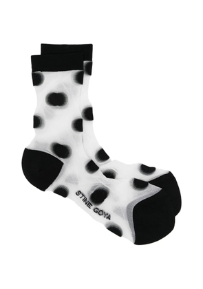 Stine Goya polka-dot sheer-finish socks - White